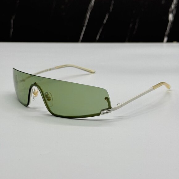 NEW GUCCI GG1561S 003 SHIELD IVORY GREEN UNISEX SUNGLASSES GUCCI main image 5